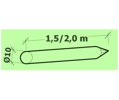 Kôl impregnovaný zašpicatený Ø 10cm Kôl impregnovaný zašpicatený Ø 10cm