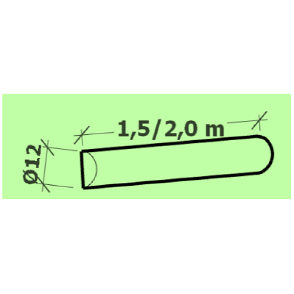 Frézovaná palisáda impregnovaná polená Ø 12cm Frézovaná palisáda impregnovaná polená Ø 12cm