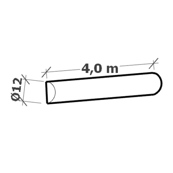 Frézovaná palisáda neimpregnovaná polená Ø 12cm