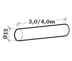 Frézovaná palisáda neimpregnovaná celá Ø 15cm Frézovaná palisáda neimpregnovaná celá Ø 15cm