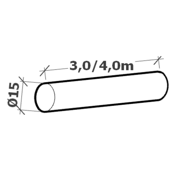 Frézovaná palisáda neimpregnovaná celá Ø 15cm