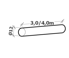 Frézovaná palisáda neimpregnovaná celá Ø 12cm Frézovaná palisáda neimpregnovaná celá Ø 12cm