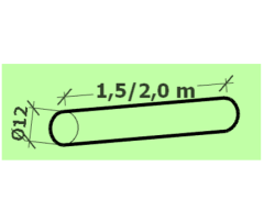 Frézovaná palisáda impregnovaná celá Ø 12cm Frézovaná palisáda impregnovaná celá Ø 12cm